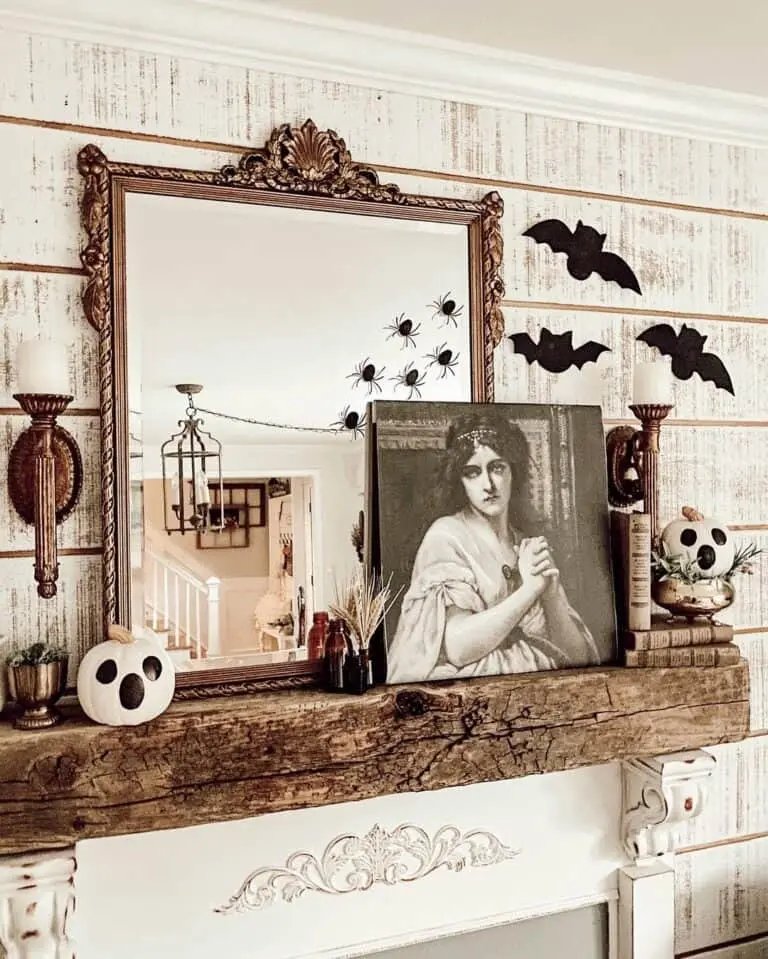 Rustic Halloween Fireplace Decor