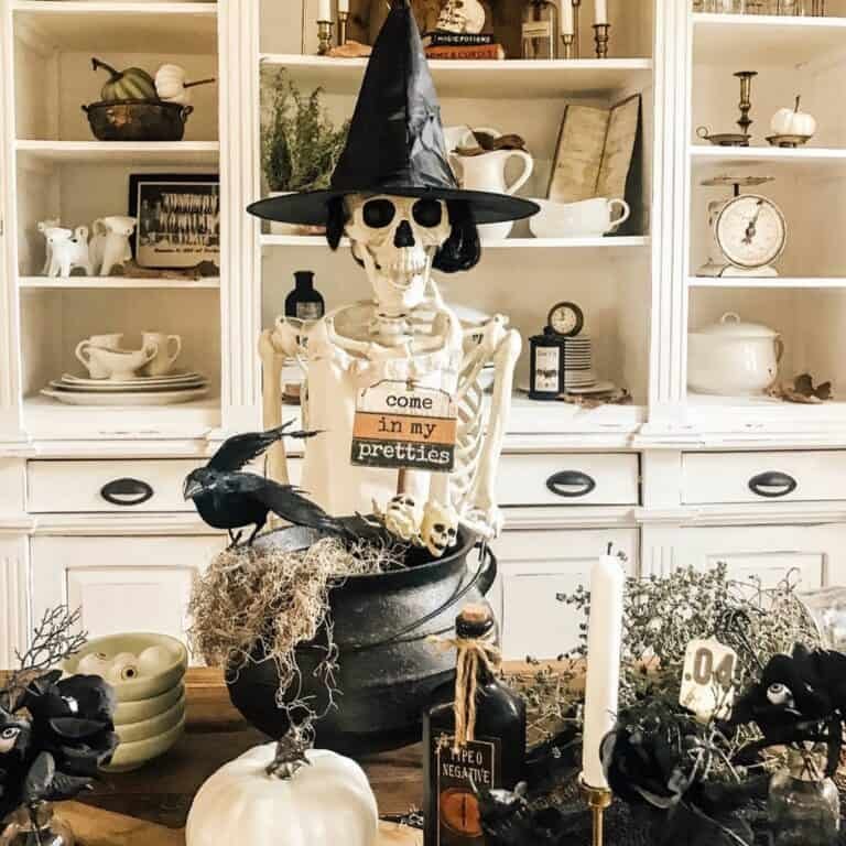 Skeleton-Themed Dining Decor