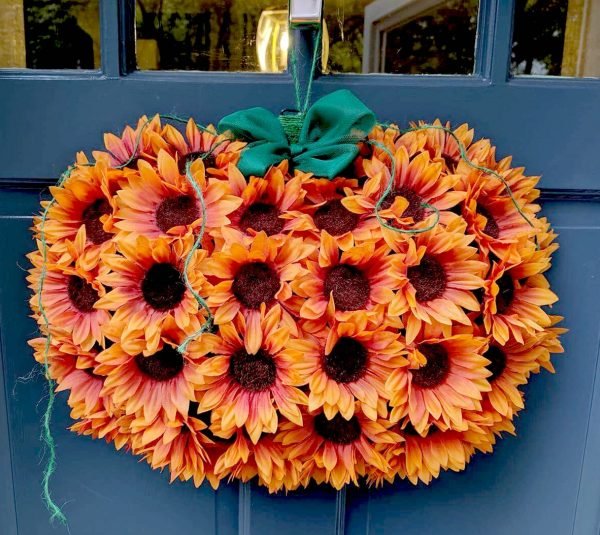 Sunflower Pumpkin Wreath