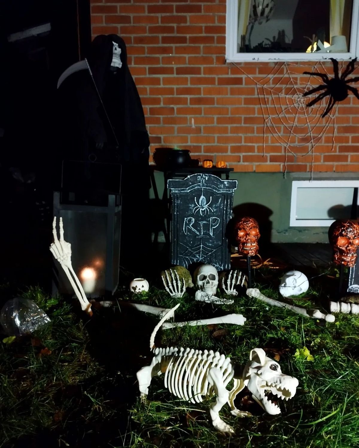 Tombstones and Skeleton Decor