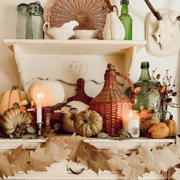 Vintage Fall Kitchen Displays