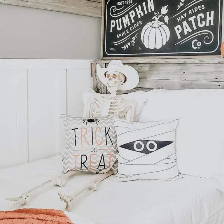 White and Orange Halloween Bedroom