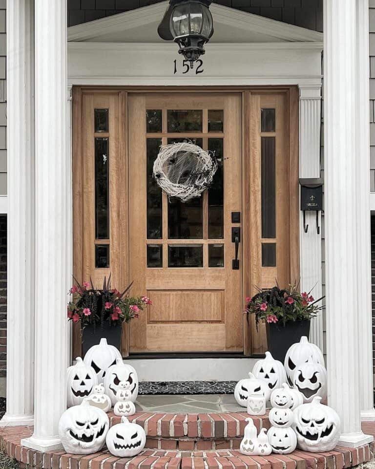 White Porch with Pumpkins