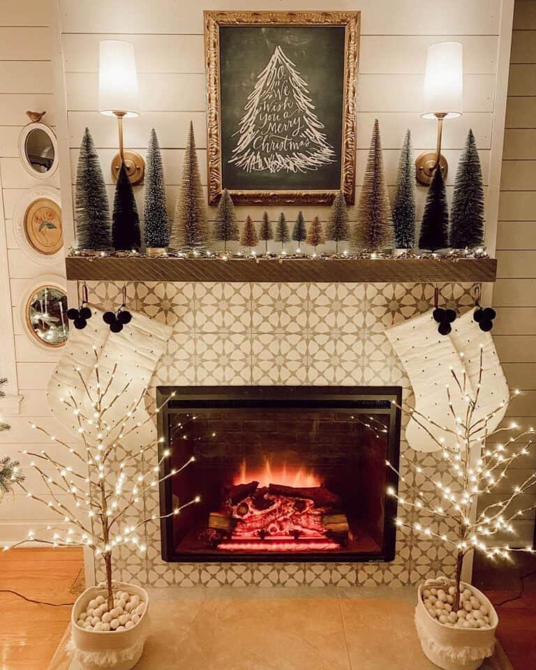 Black Embroidered Stockings