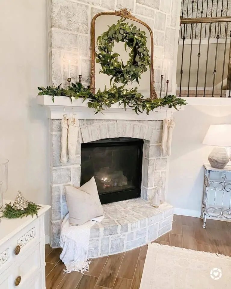 Bronze Candlesticks Green Garland