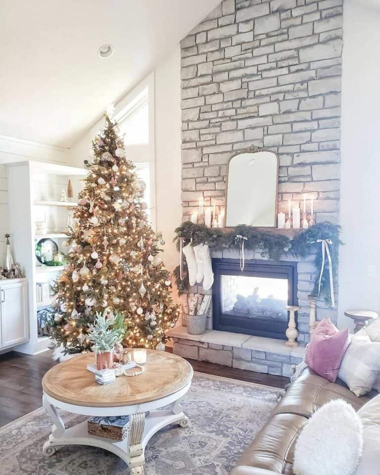 Candle Arrangement on Mantel