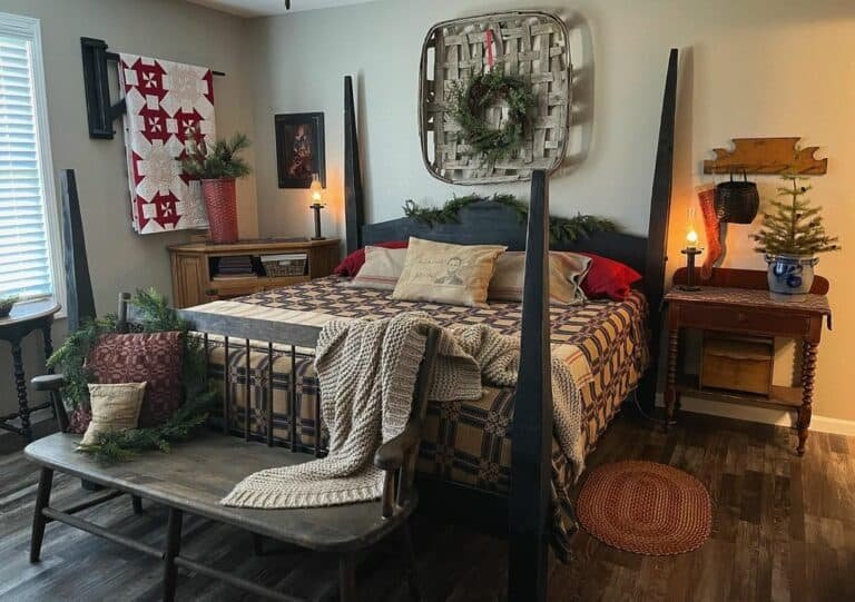 Farmhouse Christmas Bedroom
