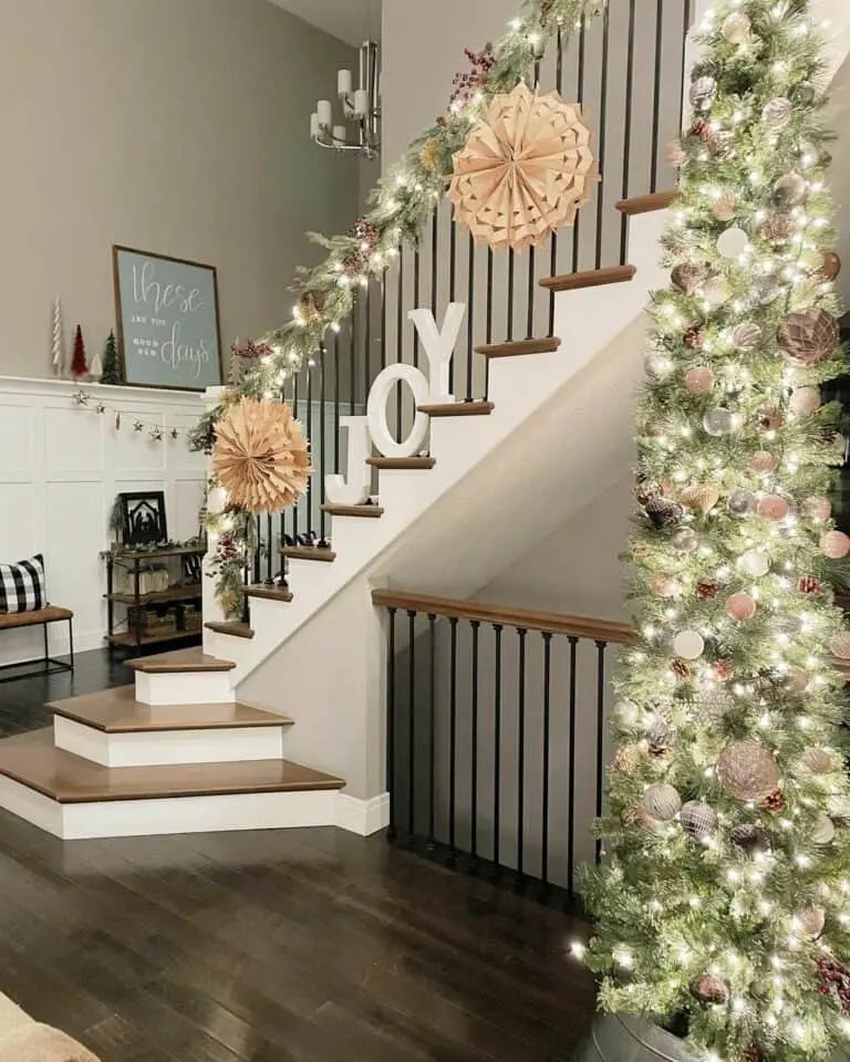Farmhouse Christmas Staircases