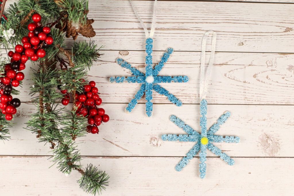 Glitter Popsicle Snowflakes