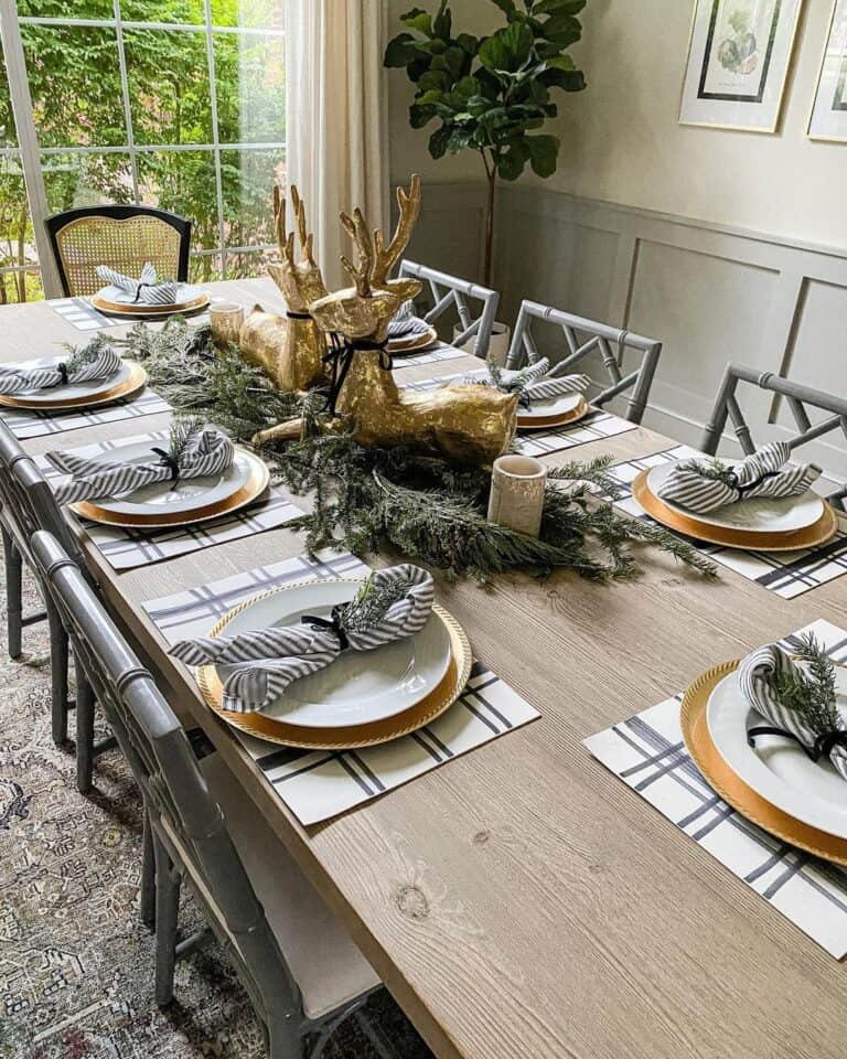 Gold Reindeer Centerpiece