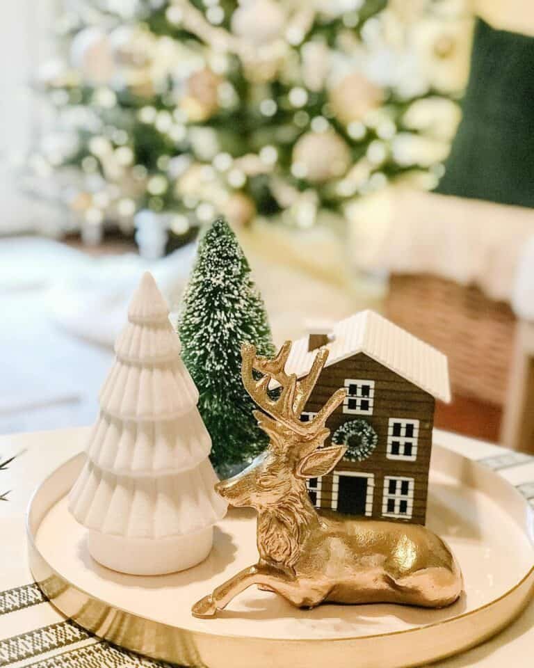 Gold Reindeer Tray