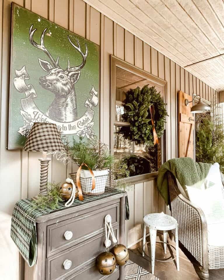Green Reindeer Wall Art
