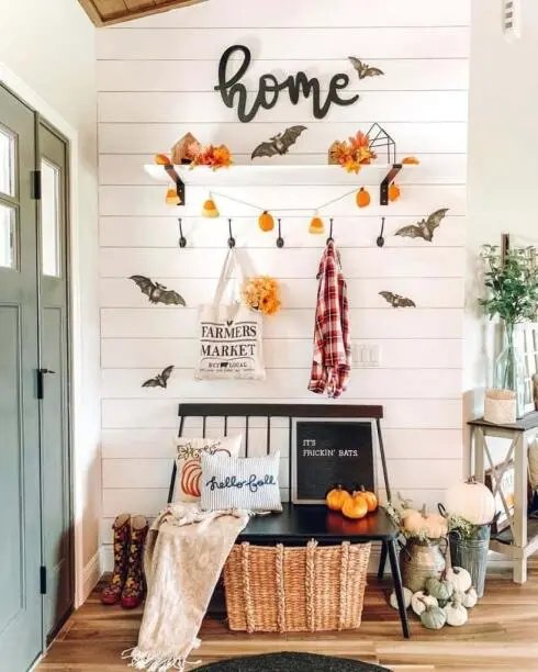 Halloween Bat and Pumpkin Decor