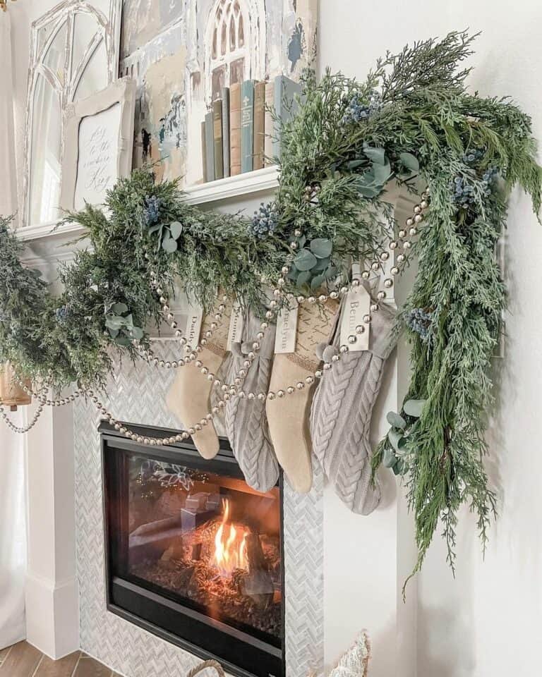 Neutral Mantel Styling