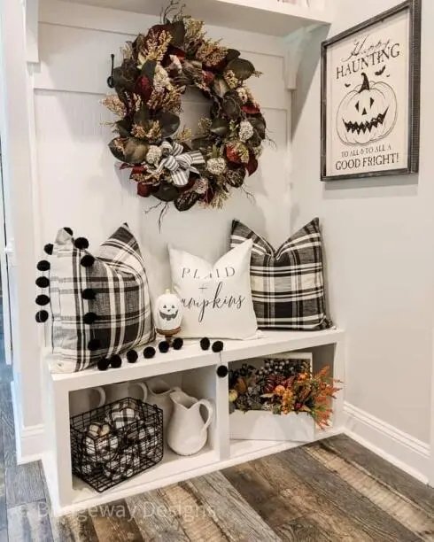 Neutral Pumpkin Entryway Decor