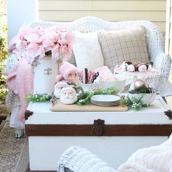 Pink Christmas Porch