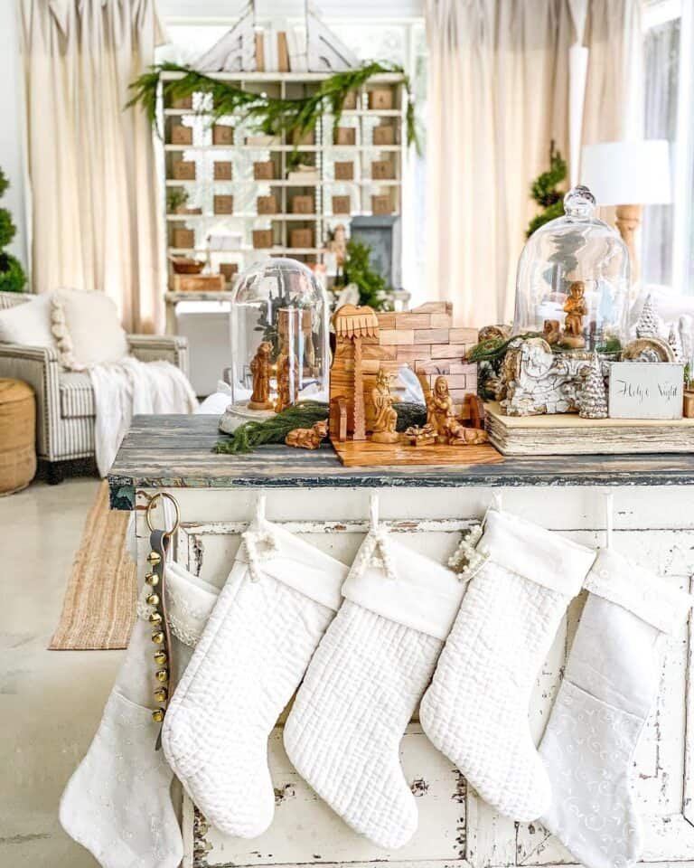 Quilted White Stockings