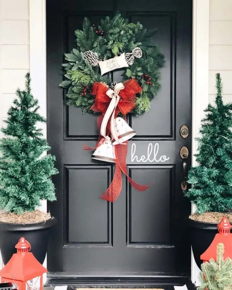 Red Bow Wreath