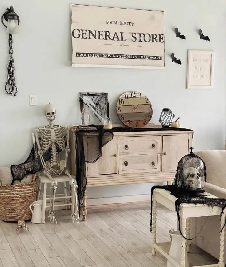 Rustic Halloween Skeleton Decor