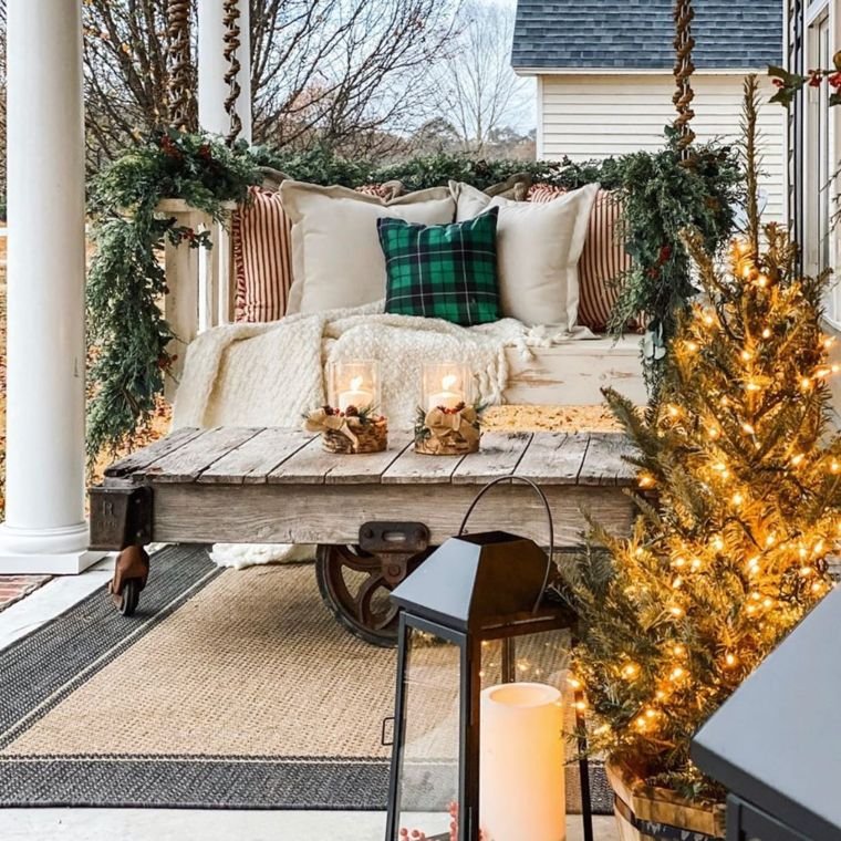 Rustic Winter Porch