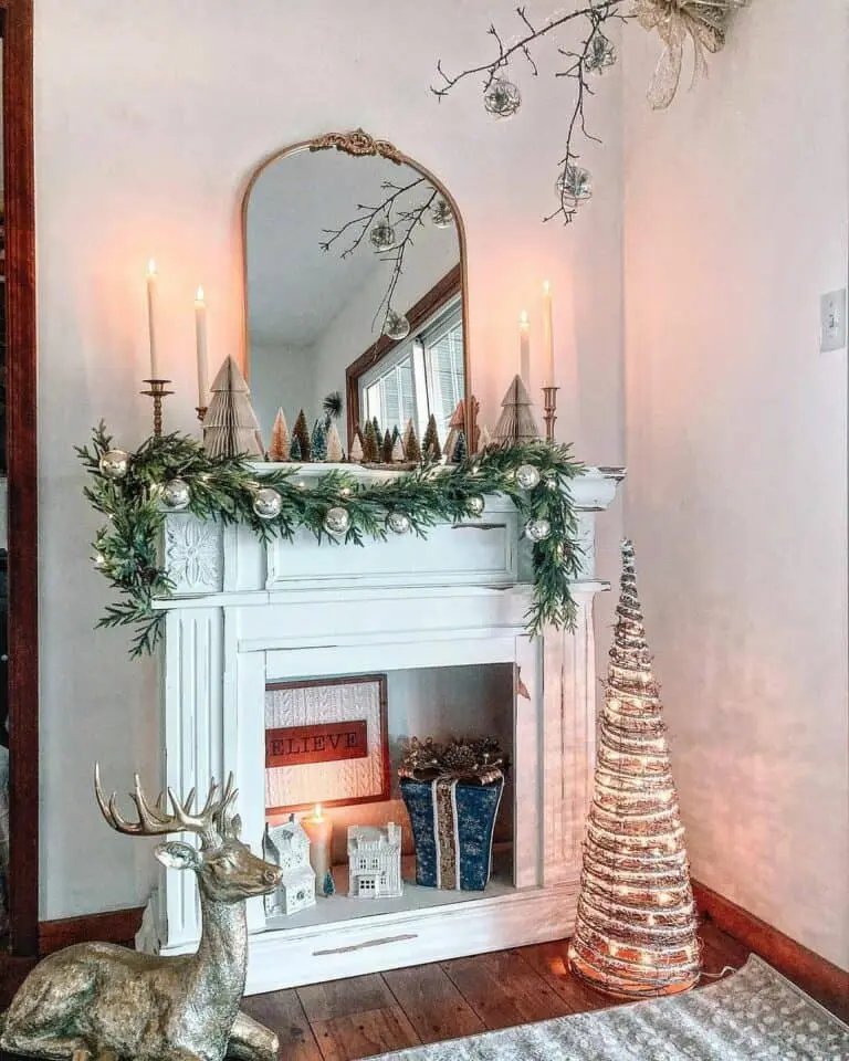 Silver Fireplace Mantel