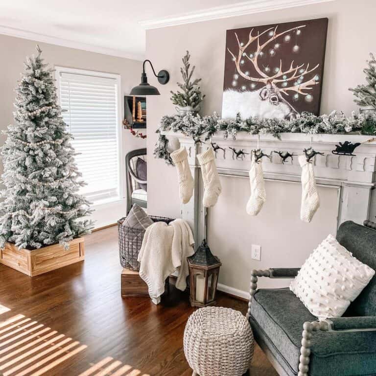 White Mantel Black Banner