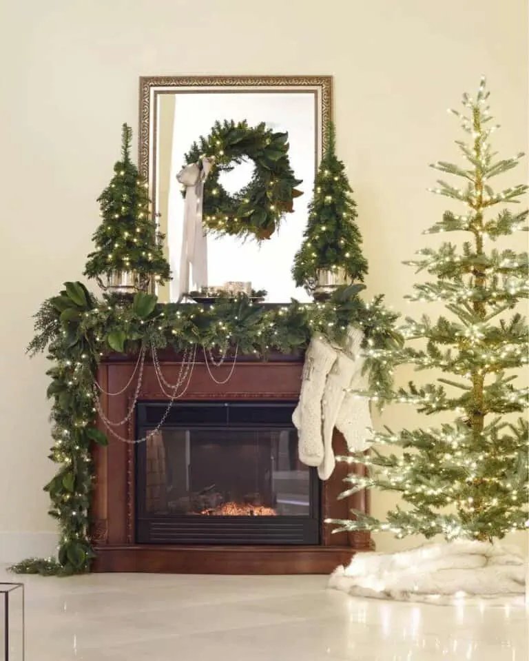 White Mantel Garland
