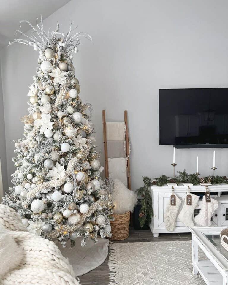 White Textured Stockings