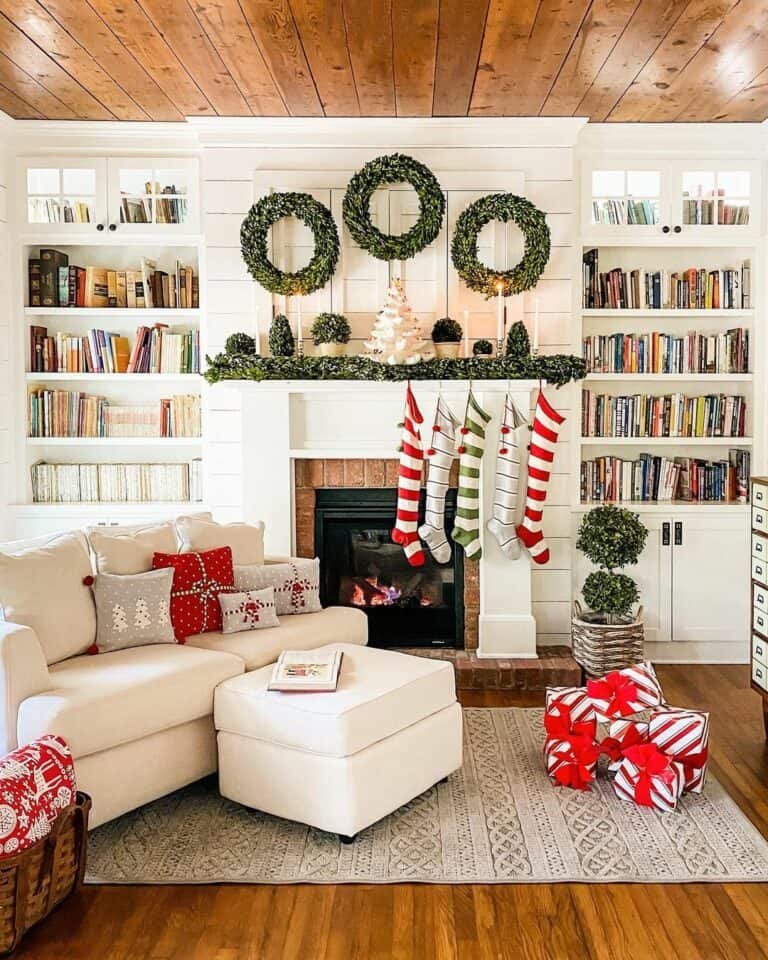 White Tree Green Mantel