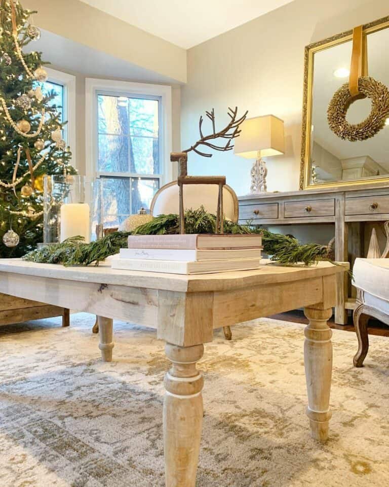 Wooden Reindeer Centerpiece