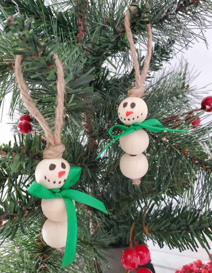 Wooden Snowman Ornament
