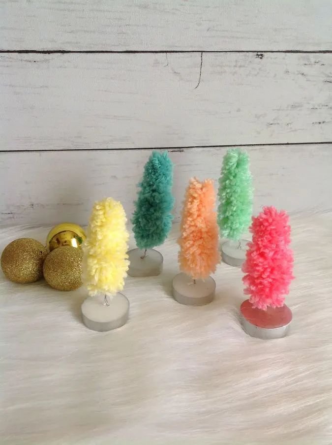 Yarn Pom-Pom Trees