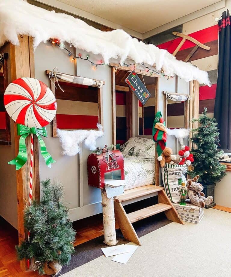 Cabin-Style Christmas Bed