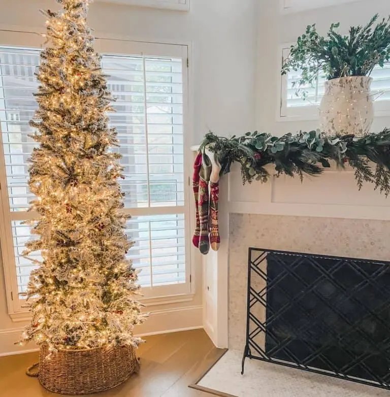 Frosted Fireplace Tree