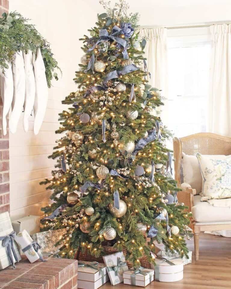 Silver Blue Ornaments