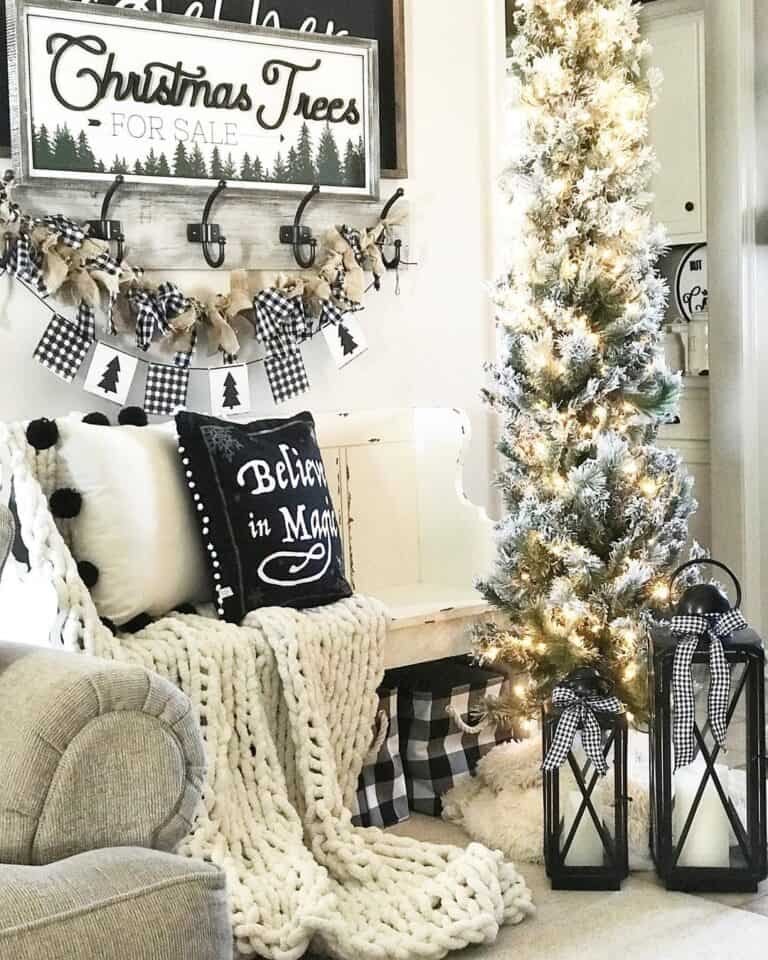 White Flocked Tree