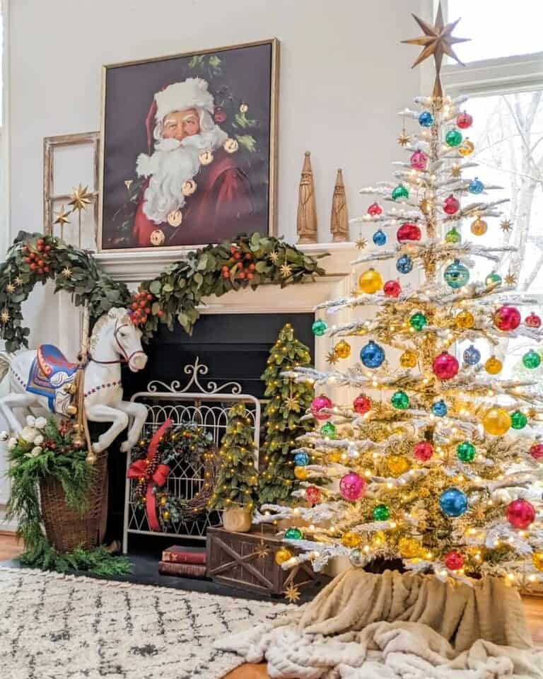 White Tree Colorful Ornaments