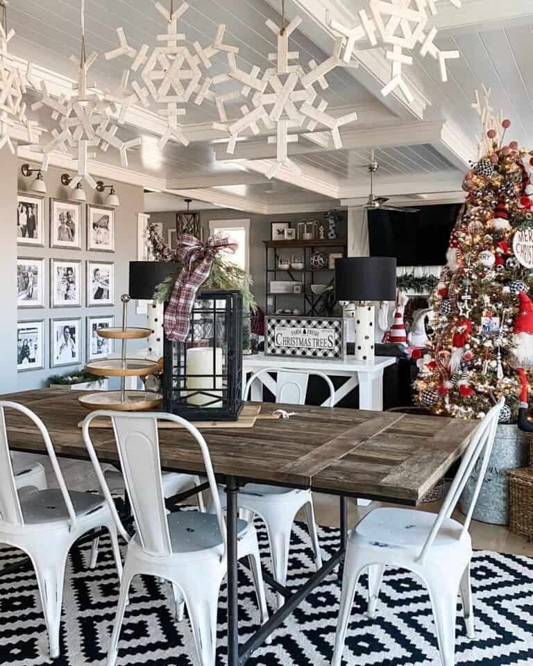 White Wooden Snowflakes