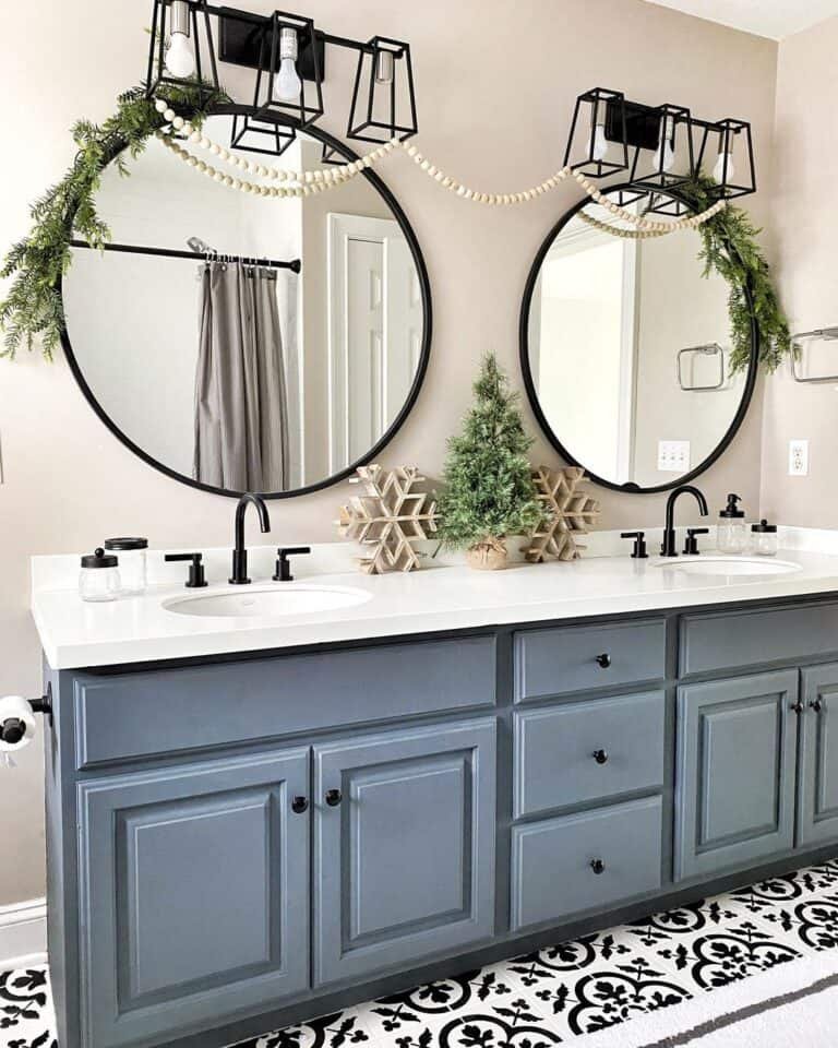 Wooden Bathroom Snowflakes