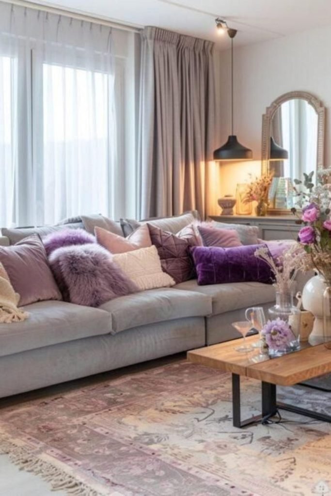 Lavender Gray Living Room