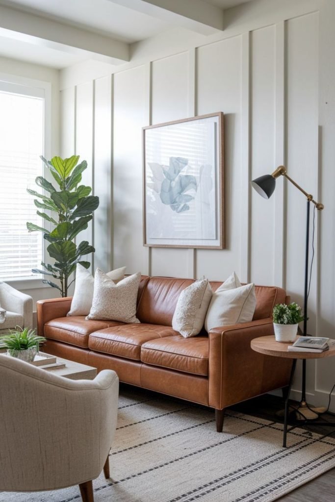 Mid-Century Leather Couch
