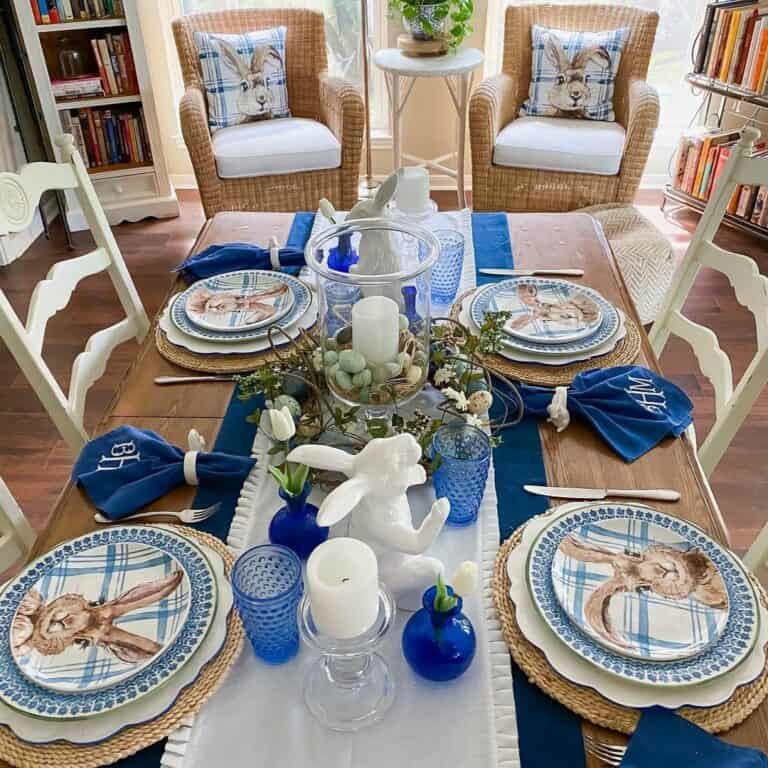 Blue White Tablescape