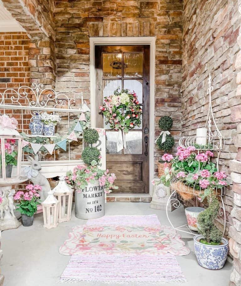 Pink Stone Porch