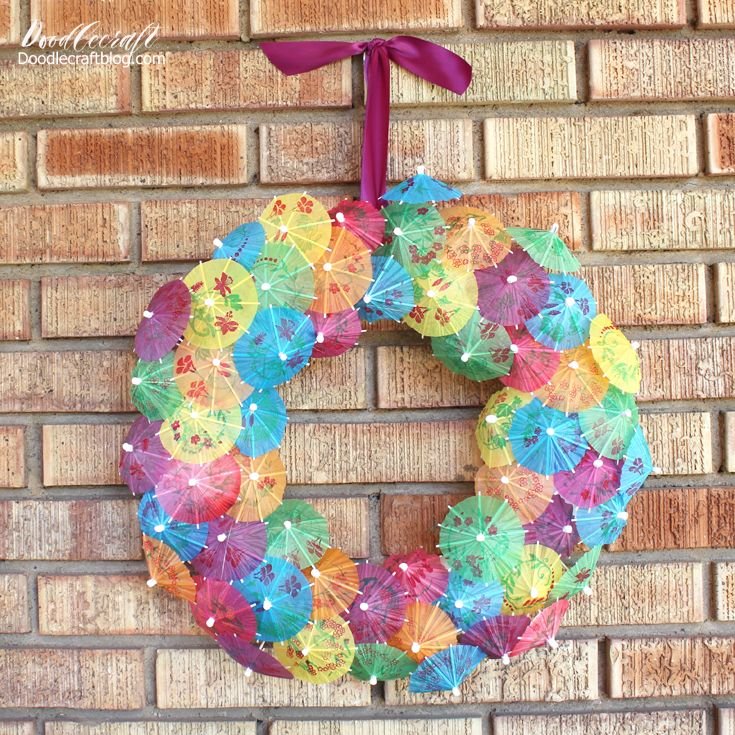 Cocktail Umbrella Wreath