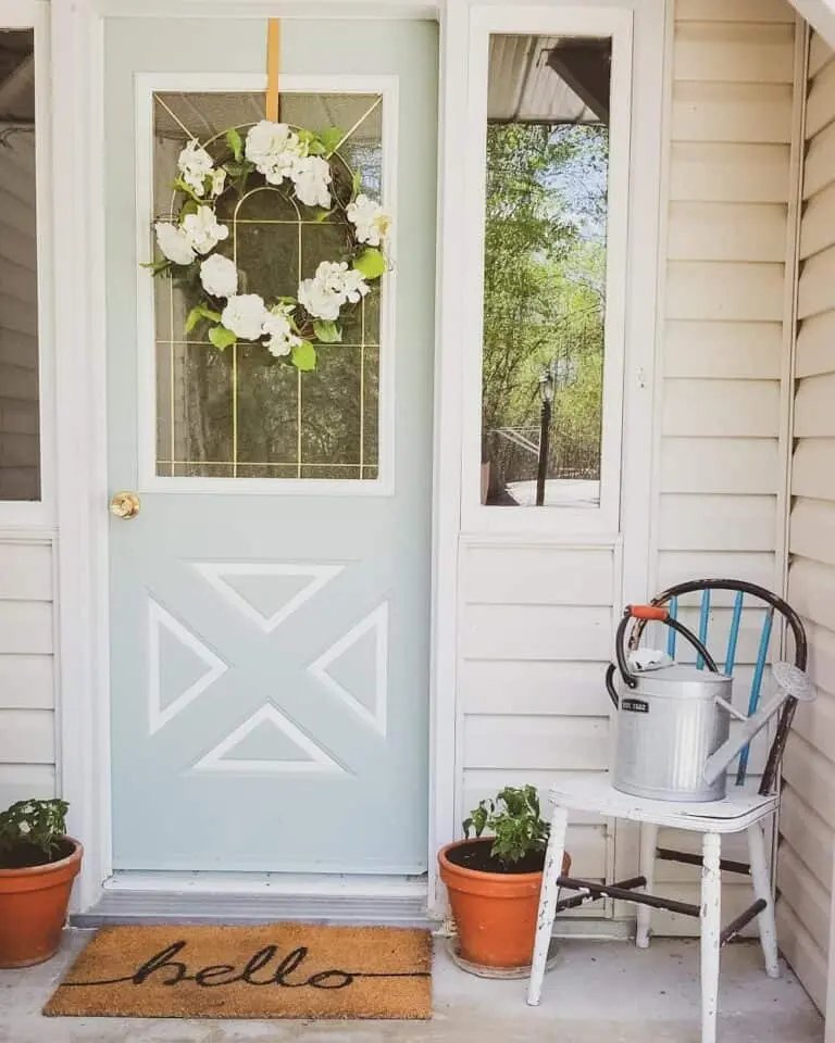 Pale Green Front Door