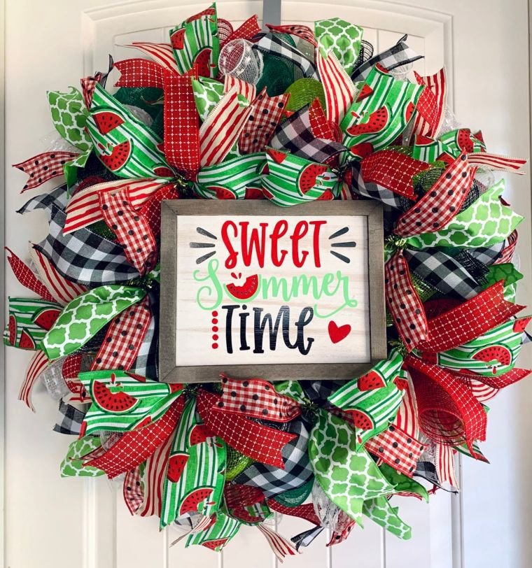 Watermelon Fabric Wreath