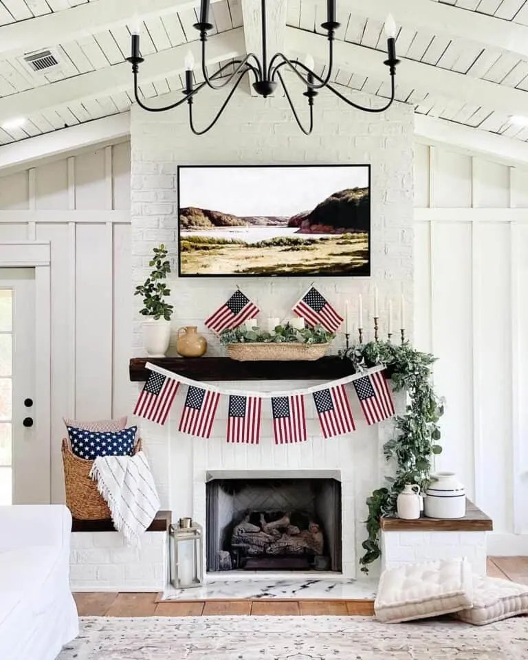 White Brick Fireplace