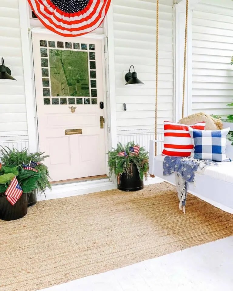 White Patriotic Porch