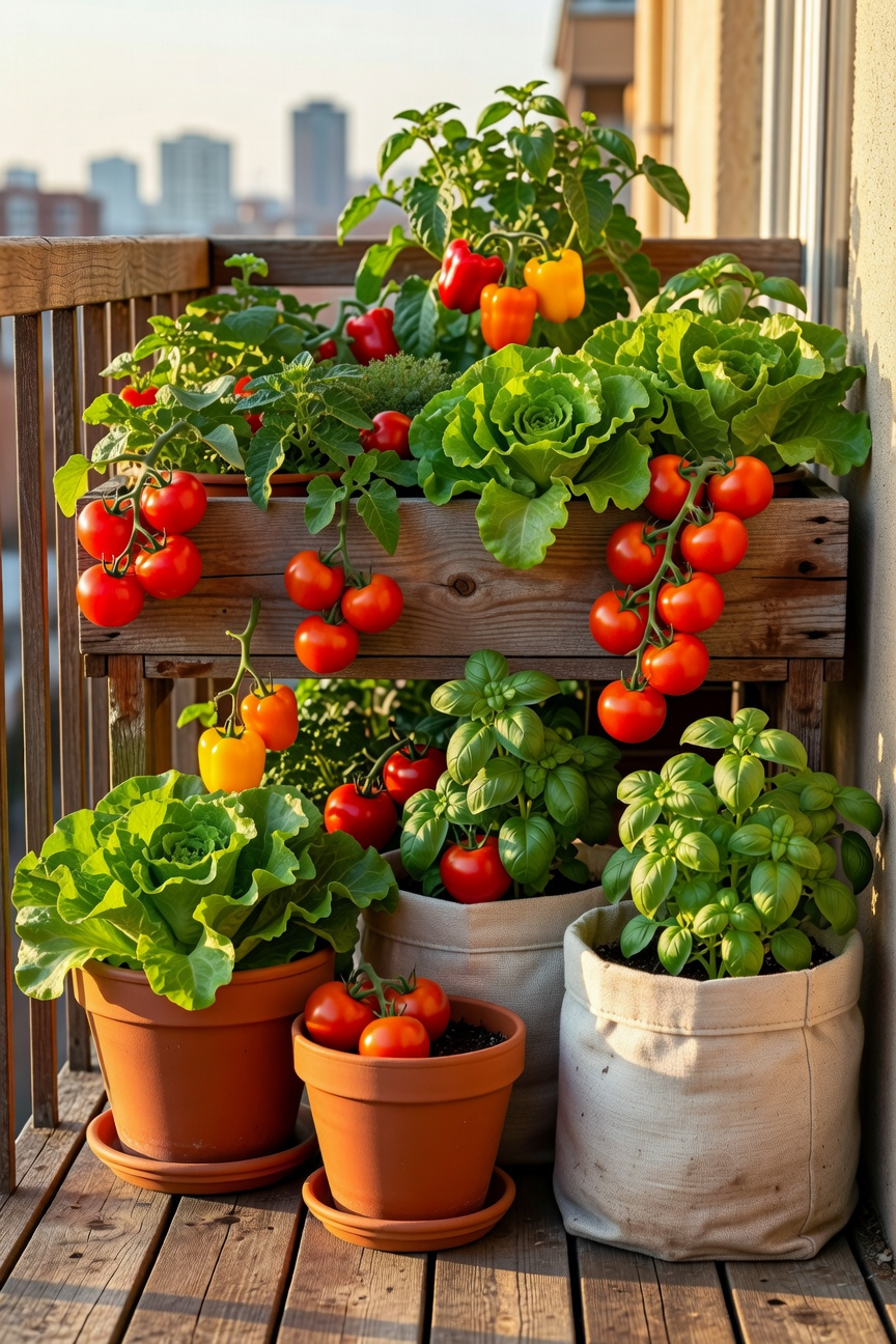 Compact Balcony Container Garden